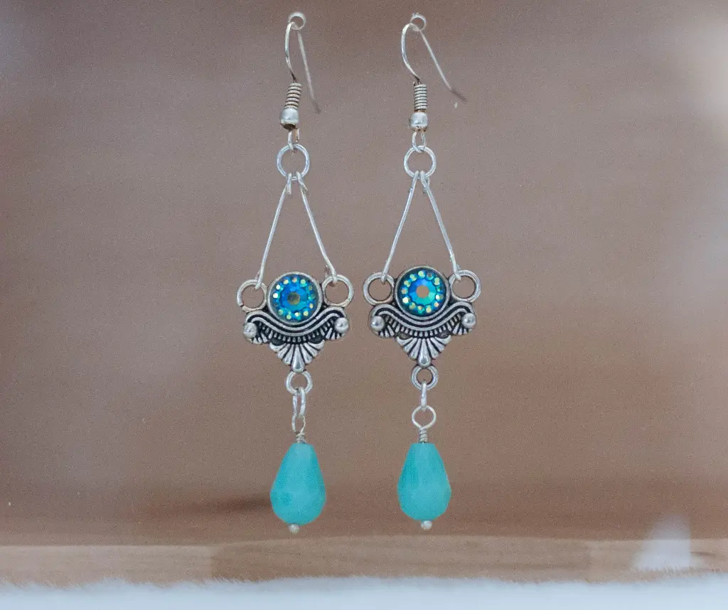 Boucles "Fantasia" turquoises