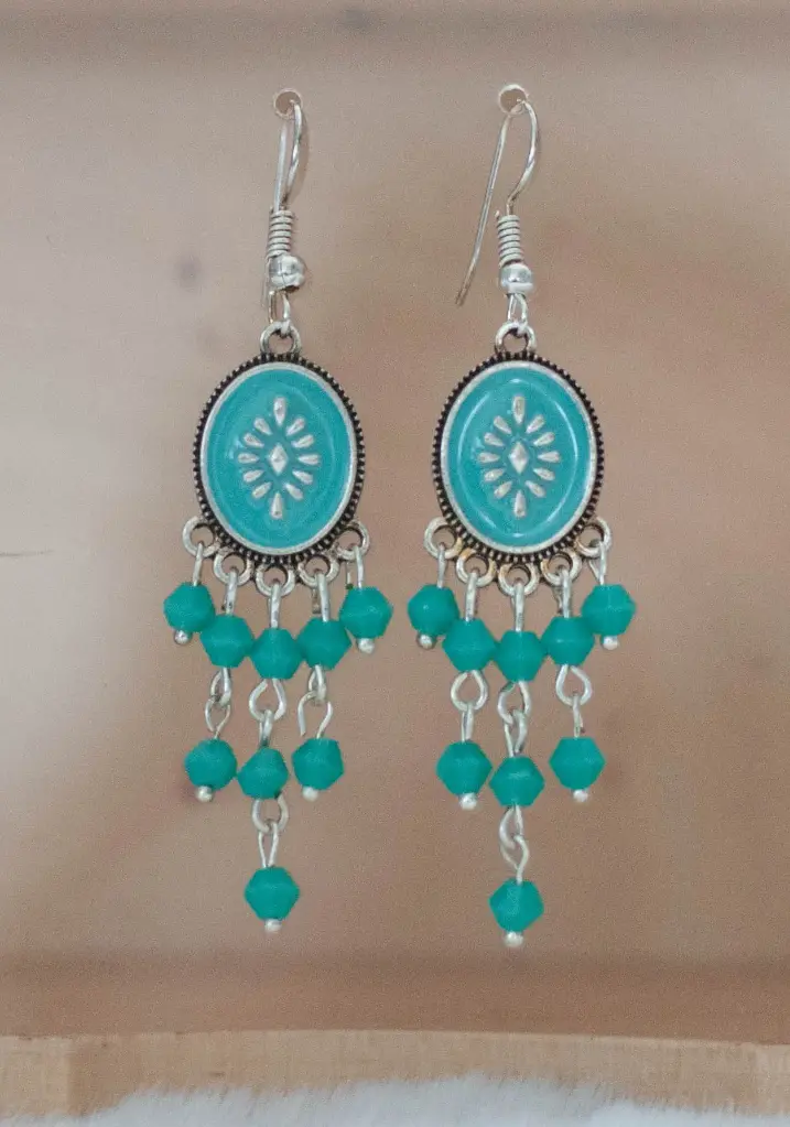 Boucles "Amérindiennes" turquoises