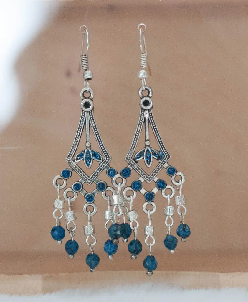 Boucles "Fantasia" bleu argent